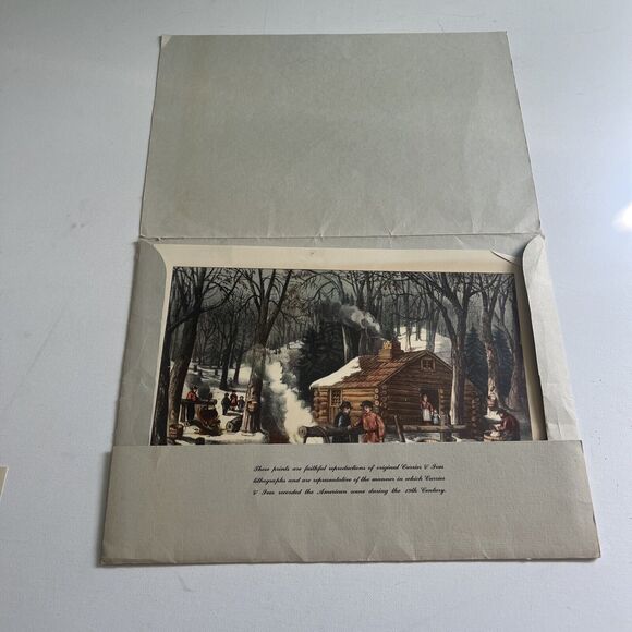 Currier & Ives Print Lot of 12 - Orig. Folder 9" x 12" Reprints Wall Art Vintage - Picture 4 of 16